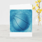 Blue Pop Art Basketbal Kaart (Gele Bloem)