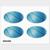 Blue Pop Art Basketbal Ovale Sticker (Vel)