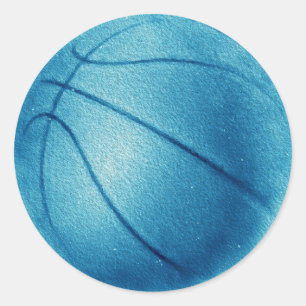 Blue Pop Art Basketbal Ronde Sticker