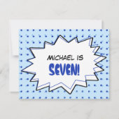 Blue Pop Art Birthday Party Invitation Kaart (Voorkant)