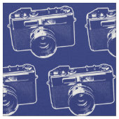 Blue Pop Art Camera Stof (Close Up)
