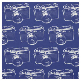 Blue Pop Art Camera Stof
