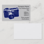 Blue Pop Art Camera Visitekaartje (Voorkant / Achterkant)