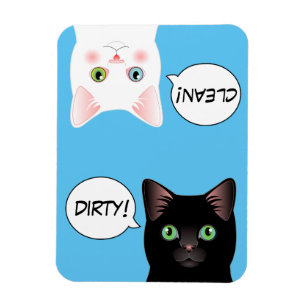 Blue Pop Art Cat Dirty Clean Dishwasher Magnet Magneet