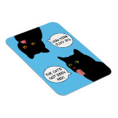Blue Pop Art Feed the Cat teken Magneet (Rechterzijde)