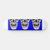 Blue Pop Art Laughing Skulls Persoonlijk Skateboard (Horizontaal)
