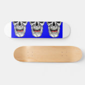 Blue Pop Art Laughing Skulls Persoonlijk Skateboard (Horizontaal)