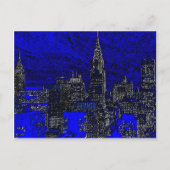 Blue Pop Art New York City Briefkaart (Voorkant)