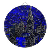 Blue Pop Art New York City Dartbord (Voorkant)