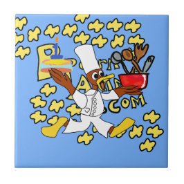 Blue Popcorn Anime Chef Ducky Kazoo Keramische Teg Tegeltje