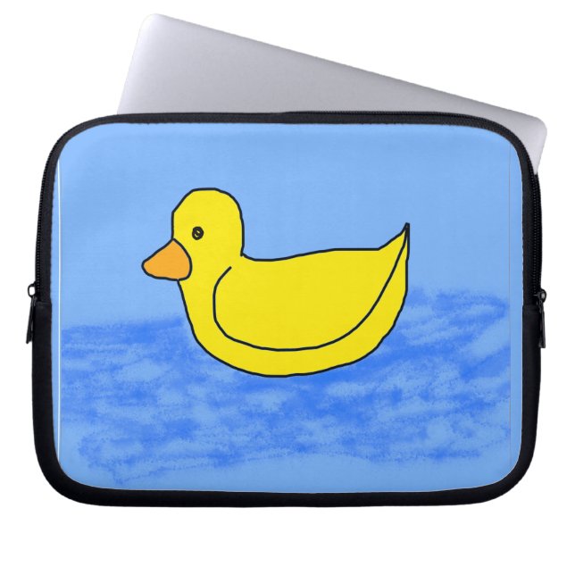 Blue Popcorn Anime Ducky Laptop Sleeve (Voorkant)