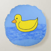 Blue Popcorn Anime Ducky Rond Kussen (Voorkant)