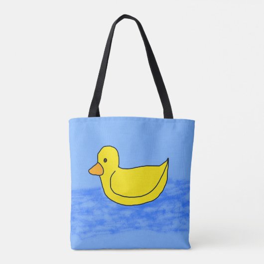 Blue Popcorn Anime Ducky Tote Bag (Achterkant)