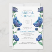 Blue Poppies Bridal Shower-uitnodiging Kaart (Voorkant)