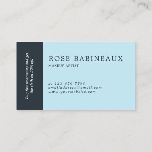 Blue Poppies & Brush Script Loyalty Punch Kaart (Achterkant)