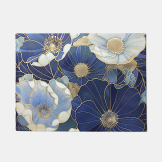 Blue Poppies geïnspireerd Deurmat
