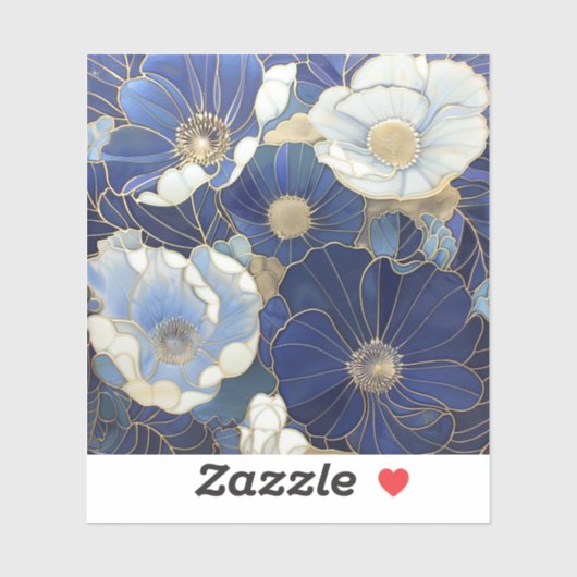 Blue Poppies geïnspireerd Sticker (Vel)