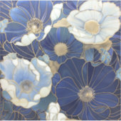 Blue Poppies geïnspireerd Sticker (Voorkant)