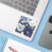 Blue Poppies geïnspireerd Sticker (Laptop met iPhone)