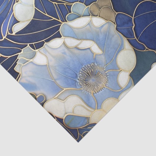 Blue Poppies geïnspireerd Tissuepapier (Detail)