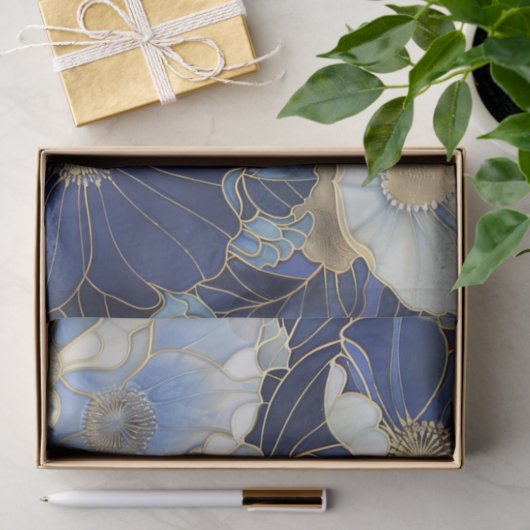 Blue Poppies geïnspireerd Tissuepapier (Geschenk)