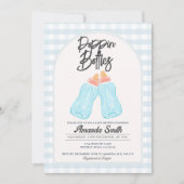 Blue Poppin Bottles Baby shower Uitnodiging (Voorkant)