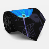 Blue Poppy Art Deco Stropdas (Opgerold)