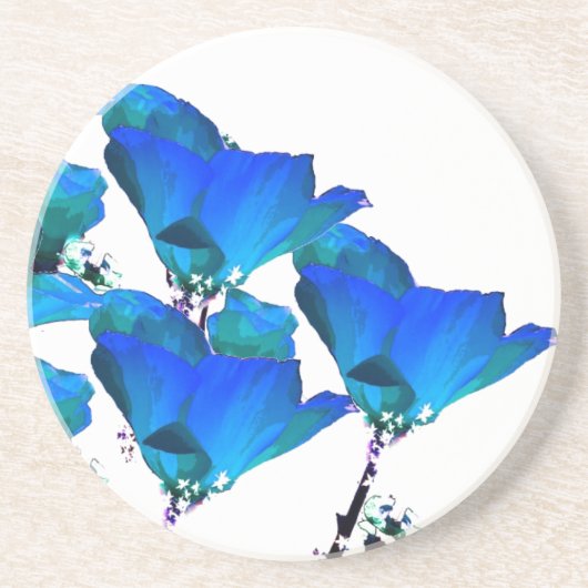 Blue Poppy Art Onderzetter (Voorkant)