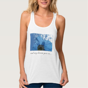 BLUE POPPY Flower Dream any Text Tanktop
