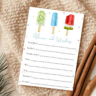 Blue Popsicle Baby Shower Advies en Wensen Spel