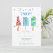 Blue Popsicle-Baby shower Kaart (Staand voorkant)