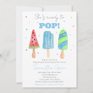 Blue Popsicle-Baby shower Kaart