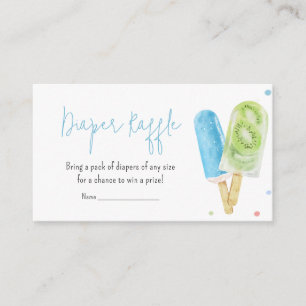 Blue Popsicle Baby shower Luier Raffle Informatiekaartje