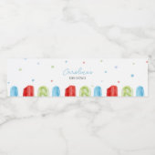 Blue Popsicle-Baby shower Waterfles Etiket (Enkel label)