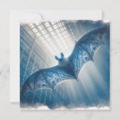 Blue Porcelain Bat Wenskaart Notitiekaartje (Voorkant)