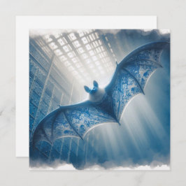 Blue Porcelain Bat Wenskaart Notitiekaartje