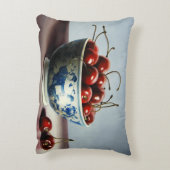 Blue Porcelain & Cherries Accent Kussen (Achterkant (Verticaal))