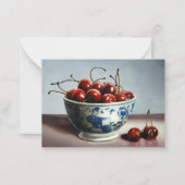 Blue Porcelain & Cherries Notitiekaartje (Voorkant)