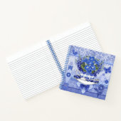 Blue Porcelain Cup en Flowers Notitieboek (Binnen)