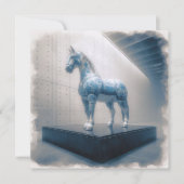 Blue Porcelain Horse Wenskaart Notitiekaartje (Voorkant)