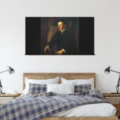 Blue Portrait of Nikola Tesla Canvas Afdruk (Insitu (Slaapkamer))