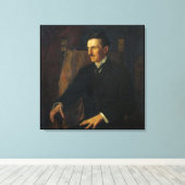 Blue Portrait of Nikola Tesla Canvas Afdruk (Insitu (Houten vloer))