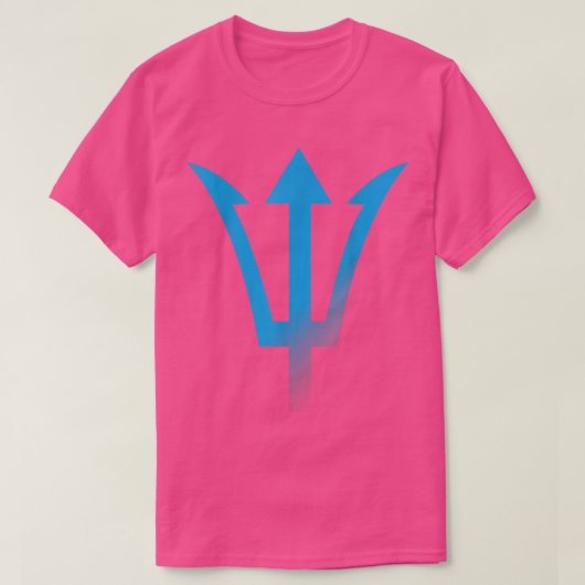 Blue Poseidon Symbol Trident Ancient Lord Greece K T-shirt (Design voorkant)