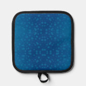 Blue potholder with a subtle dotted pattern  pannenlap (Voorkant)