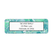 Blue Pour Painting Fluid Art Label (Voorkant)