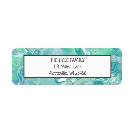 Blue Pour Painting Fluid Art Label (Voorkant)