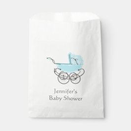 Blue Pram Baby shower Favor Bag Bedankzakje