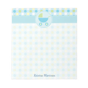 Blue Pram en Polka Dots Notepad Notitieblok