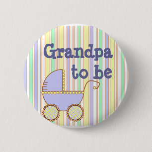 Blue Pram - "Grandpa To be"-pin Ronde Button 5,7 Cm