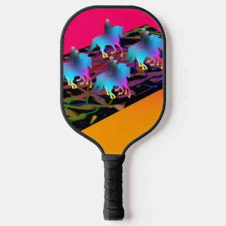 Blue Prancing Horses Pickleball Paddle